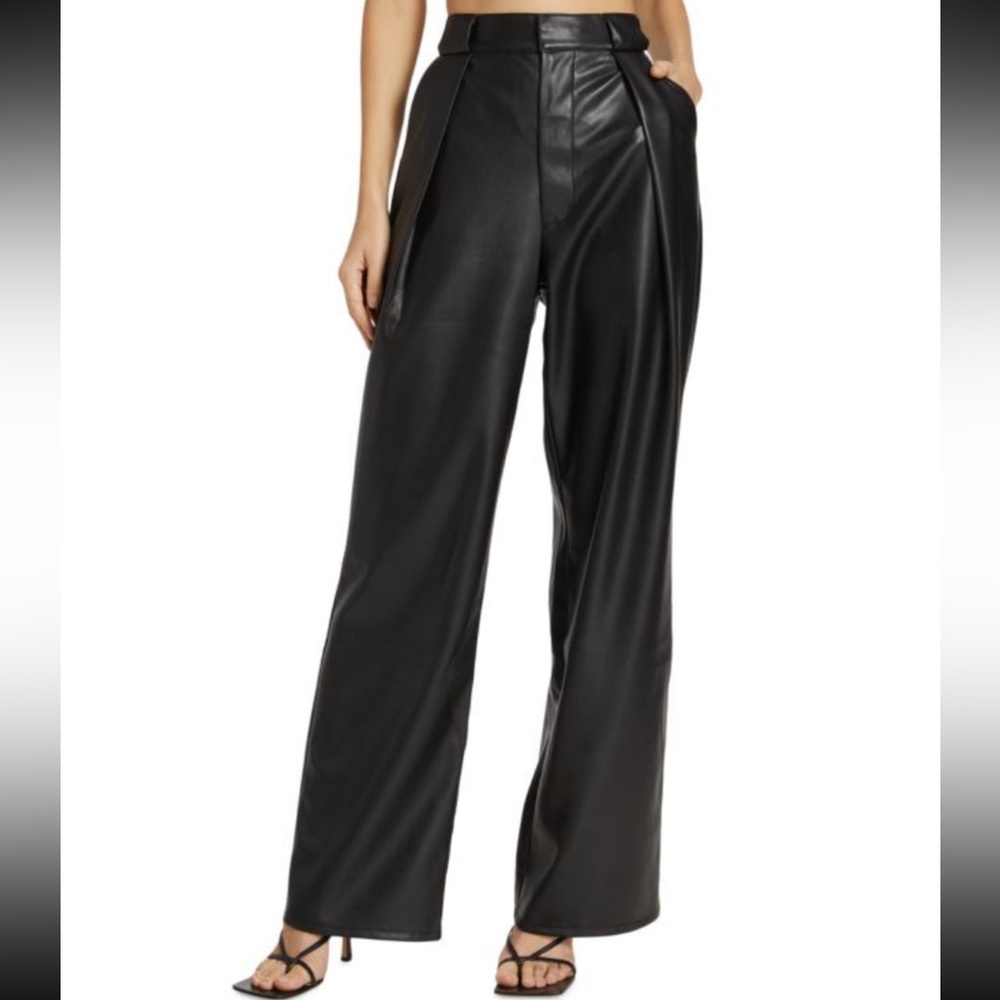 Mother High Waisted Tunnel Vision Pleated Prep in black